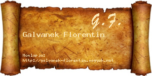 Galvanek Florentin névjegykártya